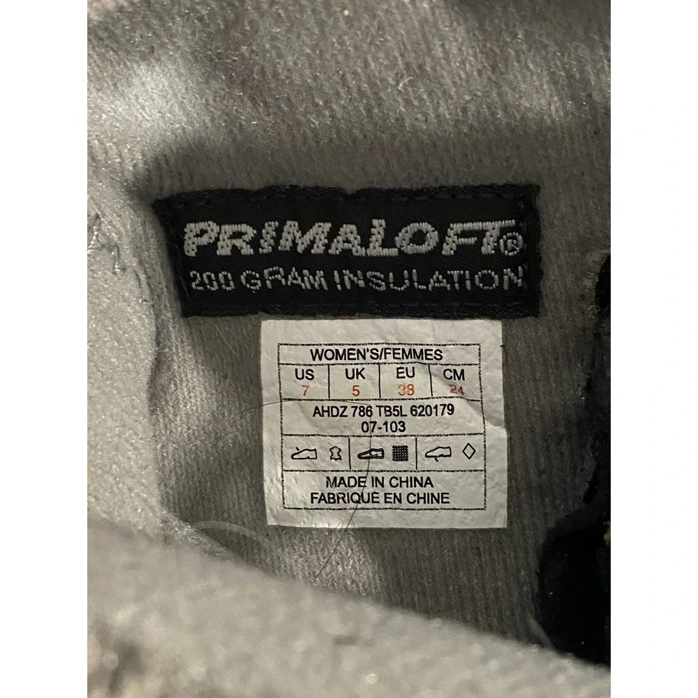 The North Face AHDZ PRIMALOFT Snow Boots Black Suede Faux Fur Lined Women's 7